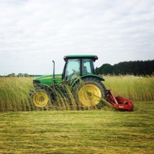 roller crimper in a field