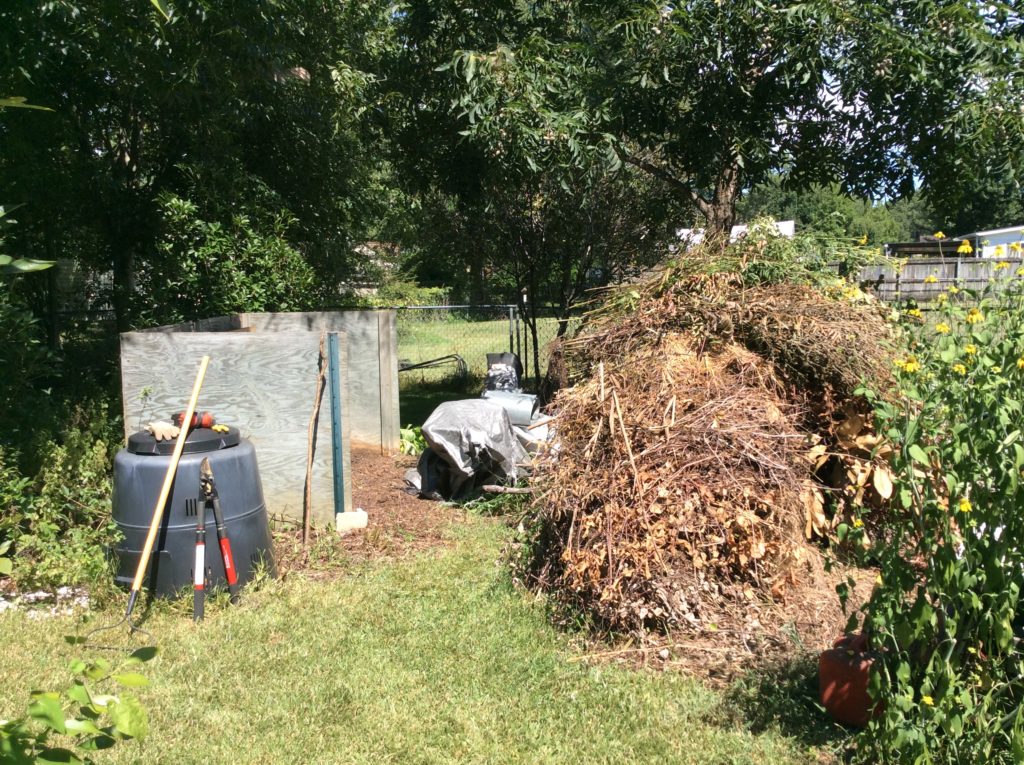 Preparing to form compost pile