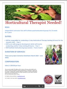 Cover photo for Job Opportunity for Horticultural Therapist