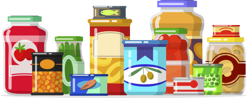 Drawing of canned food