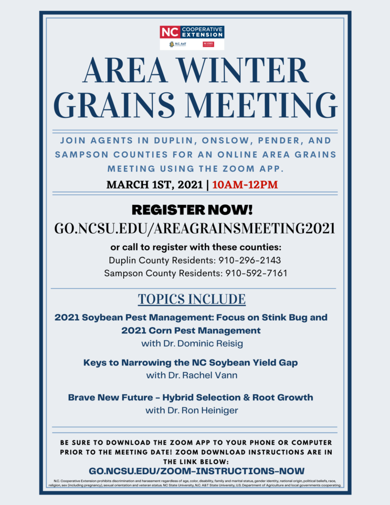 Area Winter Grains Meeting flyer