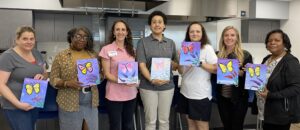 team with paintings